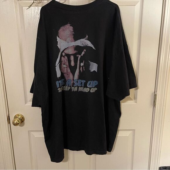 Black Graphic T-Shirt with Tupac Design - Picture 5 of 5